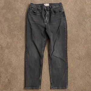 Everlane Women's High Rise Straight Leg Jeans in Dark Gray